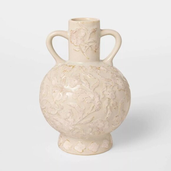 Floral Ceramic Vase Beige - Threshold Studio McGee - Target 2025 - Picture 1 of 6